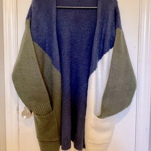 Reborn J Super Soft Tri-color Long Cardigan w/ pockets